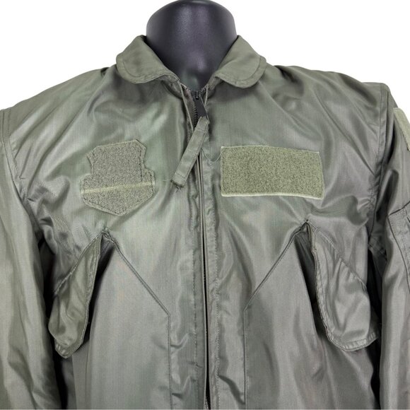 Vtg 80's Centre Mfg Co Green Fire Resistant Flight Summer Jacket CWU-36/P Sz S - Picture 3 of 10